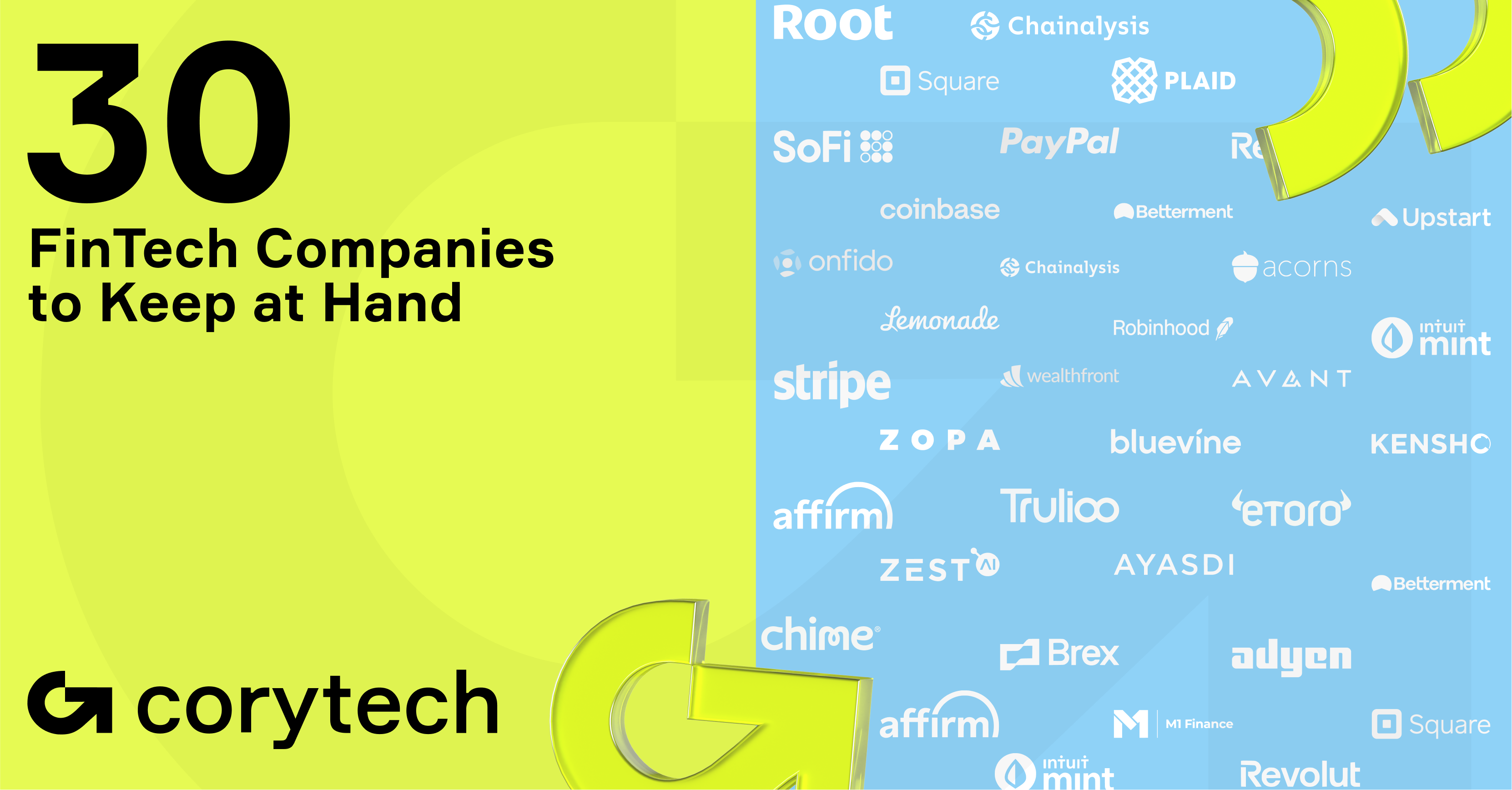 Top 30 FinTech Companies to Watch · Corytech